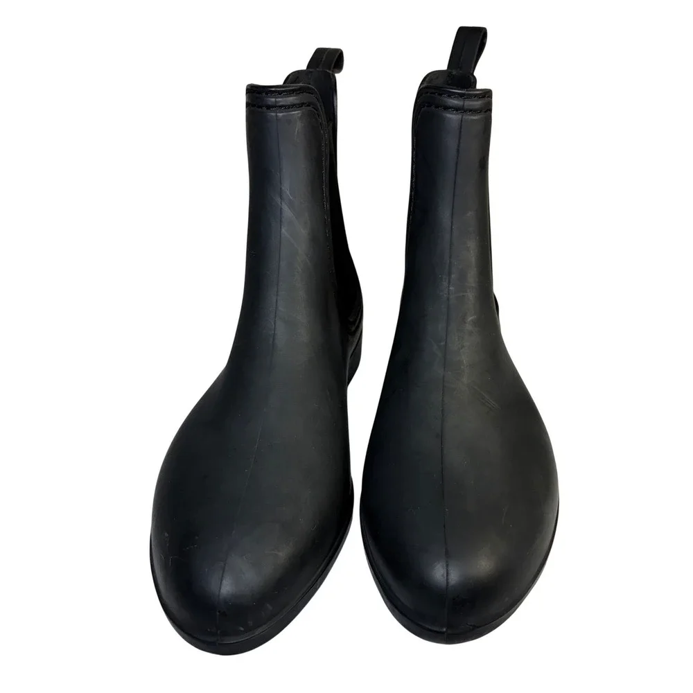 Jeffrey Campbell Havana Last Rain Boots‎ Black Chelsea style waterproof size 8
